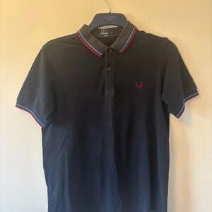 Fred Perry Dark Polo with Red and Blue Trim